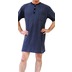 AMMANN Nachthemd 1/2 Arm, Knopfleiste, Brusttasche, blau 48