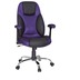 Amstyle Design Chefsessel Imola Stoff / Leder Optik schwarz / purple Bürostuhl Bi-Color Drehstuhl