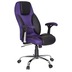 Amstyle Design Chefsessel Imola Stoff / Leder Optik schwarz / purple Bürostuhl Bi-Color Drehstuhl