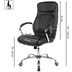 Amstyle Schreibtischstuhl Bezug Kunstleder Schwarz Bürodrehstuhl bis 120 kg, Höhenverstellbar schwarz