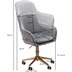 Amstyle Schreibtischstuhl Samt Grau, Design Drehstuhl mit Lehne, Arbeitsstuhl 120 kg Höhenverstellbar, Schalenstuhl mit Rollen, Stuhl Drehbar