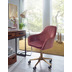Amstyle Schreibtischstuhl Samt Rosa, Design Drehstuhl mit Lehne, Arbeitsstuhl 120 kg Höhenverstellbar, Schalenstuhl mit Rollen