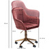 Amstyle Schreibtischstuhl Samt Rosa, Design Drehstuhl mit Lehne, Arbeitsstuhl 120 kg Höhenverstellbar, Schalenstuhl mit Rollen