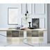 APELT Loft Style Tischläufer Blattmotiv grau / natur / taupe 44x140 cm