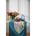 APELT Summertime Tischläufer gemalte Rosen und Sommerblüten petrol / bunt 48x140 cm