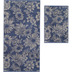 cawö Two-Tone floral nachtblau Gästetuch 30 x 50 cm