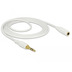 DeLock Kabel Klinke 3 Pin Verlängerung 3,5 mm Stecker > Buchse 2,0 m weiß