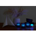 Duni LED Mini Lampe 8er Set multicolour inkl. warmweiß mit 8er Set Bambus Halter
