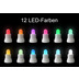 Duni 4er LED-Set multicolour mit 4er Set Kerzenhalter Billy schwarz