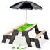 EXIT Aksent Sand,- Wasser- und Picknicktisch (2 Bänke) mit Sonnenschirm und Gartenwerkzeugen
