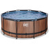 EXIT Wood Pool mit Filterpumpe - braun ø360x122cm