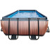 EXIT Wood Pool mit Abdeckung und Sandfilter- und Wärmepumpe - braun 400x200x100cm