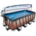 EXIT Wood Pool mit Abdeckung und Sandfilterpumpe - braun 400x200x122cm