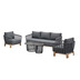 Garden Impressions Gartensofa Kingstown Loungeset aus Seil light teaklook/ merino black