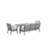 Garden Impressions Sergio L/D Sofa Set 4-tlg carbon schwarz/ hell grau