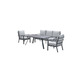 Garden Impressions Sergio L/D Sofa Set 4-tlg carbon schwarz/ hell grau