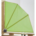Grasekamp 2 Stück Balkonfächer Apfelgrün Premium  140 x 140 cm mit Wandhalterung Trennwand  Sichtschutz Grün