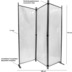 Grasekamp Paravent 165x170cm - 3tlg. transparent -  Paravent Raumteiler Trennwand  Sichtschutz Transparent