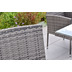 Hertie Garten 13tlg. Set Gran Canaria, 6x Sessel inkl. Sitzkissen, 1 Tisch, 140 x 80 cm, Glasplatte, graues Geflecht, graue Kissen
