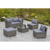 Hertie Garten Eck-Loungeset Malaga, Polyrattan, variabel