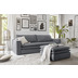 Hertie PIAGGE Set - Couch mit Bettfunktion/ Hocker Stoff POSO 60 (Anthrazit), Cordstoff