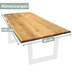 holz4home Tischplatte mit Baumkante Eiche 140 x 80 cm