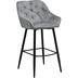 HSM Collection Bar Chair Liverpool - Set of 2 - 56x61x79 - Velour/metal - Light Grey