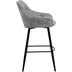 HSM Collection Bar Chair Liverpool - Set of 2 - 56x61x79 - Velour/metal - Light Grey