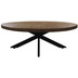 HSM Collection Oval Coffee Table - 120x80x44,5 - Natural/black - Mango wood/metal