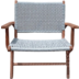 HSM Collection Tuin stoel Rio met armleuning- 80x80x65 - wit/naturel - Teak/bananenblad
