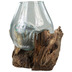 HSM Collection Vase auf Wurzelholz Teak/glas - 30x40