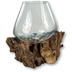 HSM Collection Vase auf Wurzelholz Teak/glasS   20*25 cm