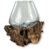 HSM Collection Vase In Teak Root Wood -  15*20 cm - Natural - Teak root/ Glass