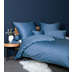 Janine Bettwäsche-Garnitur Colors Mako-Satin jeansblau Standard Bettbezug 135x200, Kissenbezug 80x80cm