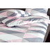 Janine Mako-Satin J. D. rosa taupe grau Standard Bettbezug 135x200, Kissenbezug 80x80cm