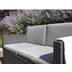 Jardin Monaco Loungeset, Geflechtoptik graphit bestehend aus: 2 x Sessel, 1 x Bank, 1 x Tisch,inklusive Sitz- und Rckenkissen grau