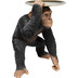Kare Design Deko Figur Butler Playing Chimp Schwarz 52cm