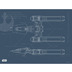 Komar Star Wars Wandbild Star Wars EP9 Blueprint Y-Wing 40 x 30 cm