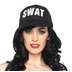 Leg Avenue 4Pc. Swat Sniper Costume Set With Zipper Front Catsuit, Belt, Fingerless Gloves, Hat black 40