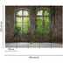 Livingwalls Fototapete Designwalls 3D Tapete Old Window beige braun grün Vliestapete glatt 3,50 m x 2,55 m