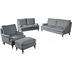 Max Winzer Passion Sofa 3-Sitzer (2-geteilt) Flachgewebe (Leinenoptik) grau