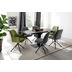 MCA furniture ACANDI 4 Fu Stuhl mit Armlehnen, 2er Set, olive