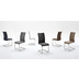 MCA furniture ARCO Schwingstuhl 2, Echtlederbezug grau, 2er Set