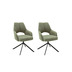 MCA furniture BANGOR 4 Fu Stuhl mit Armlehnen, 2er Set, olive
