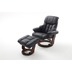 MCA furniture Calgary Relaxsessel mit Hocker, schwarz/walnuss