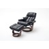 MCA furniture Calgary XXL Relaxsessel mit Hocker, schwarz/walnuss