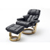 MCA furniture Calgary XXL Relaxsessel mit Hocker, schwarz/natur