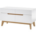 MCA furniture Cervo Garderobenbank wei, Asteiche 4 Schubksten 97 x 53 x 40 cm