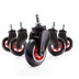 MCA furniture DX-Racer Blade Wheel Hartbodenrollen schwarz rot 0 x 0 x 0 cm