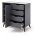 MCA furniture NETANJA Highboard 95 grau I wei  4 Schubksten 93 x 92 x 40 cm